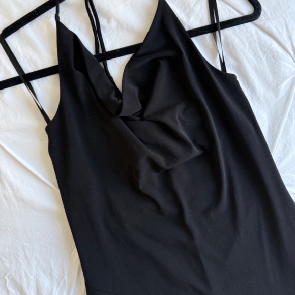 VINTAGE y2k halter asymmetrical cowlneck flowy dress - Picture 5 of 9